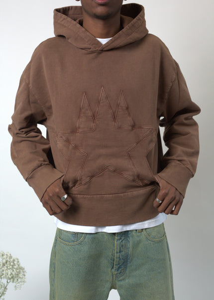 STAR HOODIE BROWN